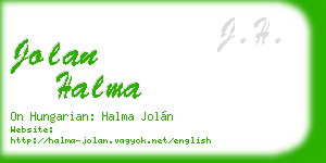 jolan halma business card