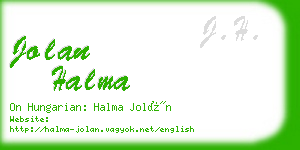 jolan halma business card
